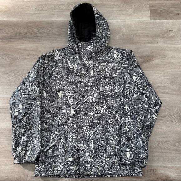 Grenade Fatigue Project AOP Hooded Full Zip Snowboard Jacket Mens Size S RARE - Picture 1 of 11